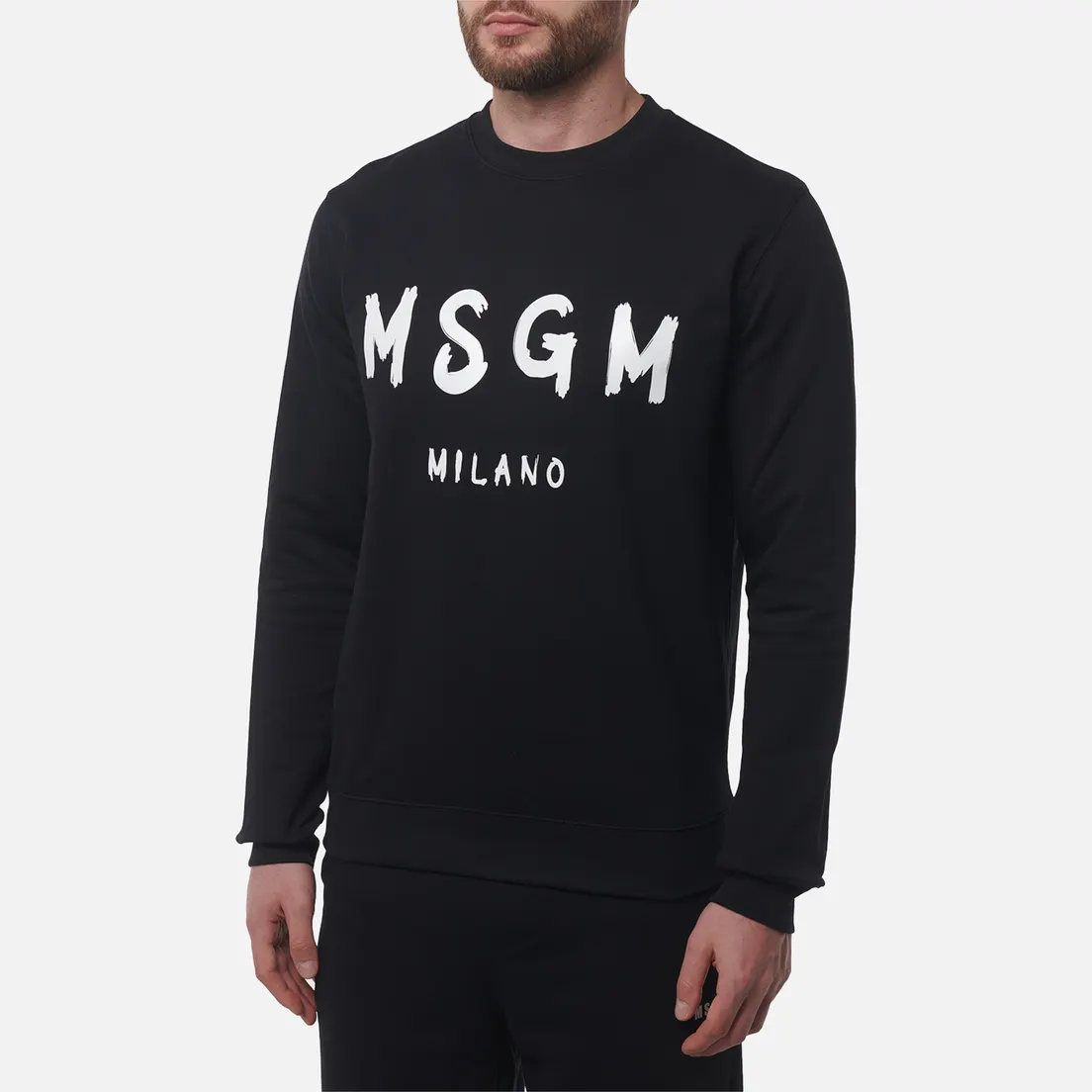 MSGM Мужская толстовка MSGM Brush Stroke Logo Print