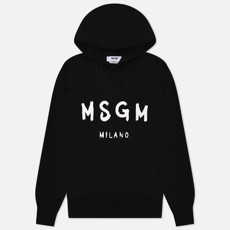 фото Мужская толстовка msgm msgm milano logo unbrushed hoodie, цвет чёрный, размер l