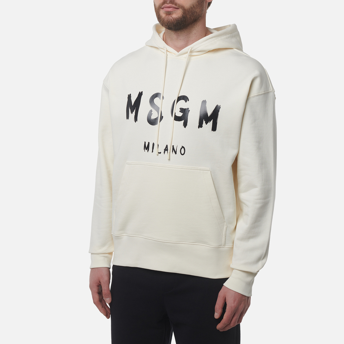 MSGM Мужская толстовка MSGM Brush Stroke Logo Print Hoodie