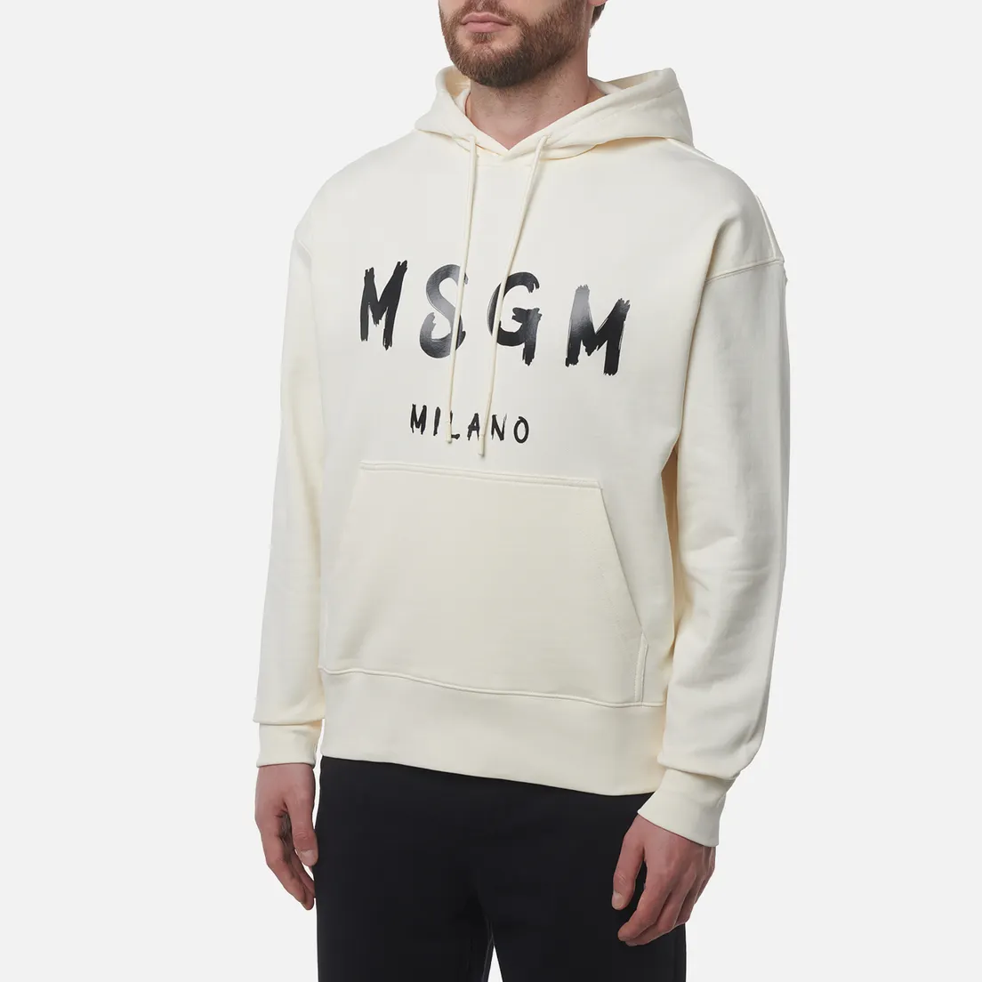 MSGM Мужская толстовка MSGM Brush Stroke Logo Print Hoodie