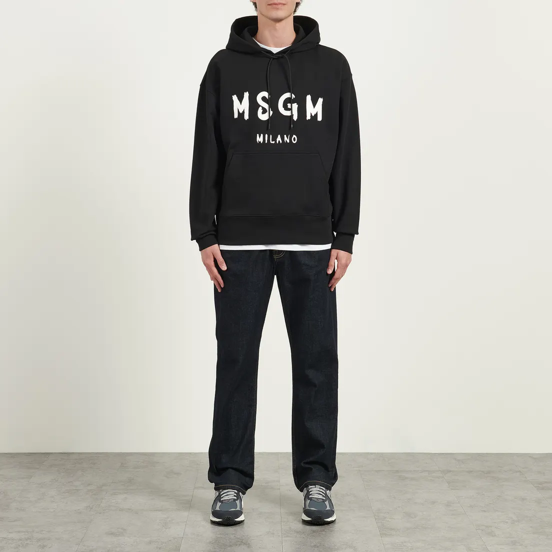 MSGM Мужская толстовка MSGM Brush Stroke Logo Print Hoodie