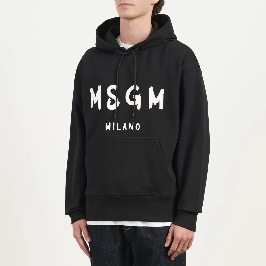 MSGM Мужская толстовка MSGM Brush Stroke Logo Print Hoodie