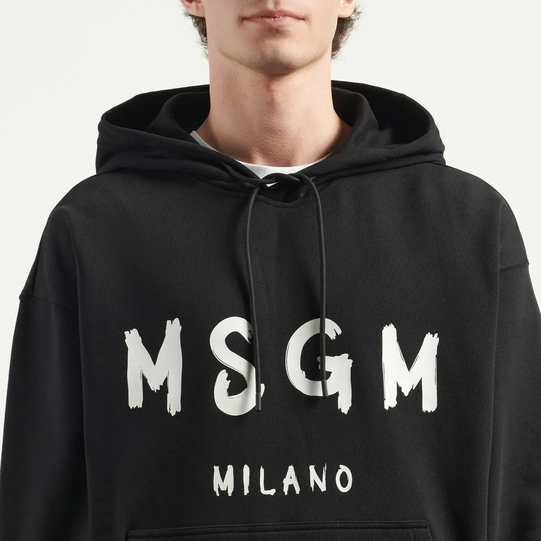 MSGM Мужская толстовка MSGM Brush Stroke Logo Print Hoodie