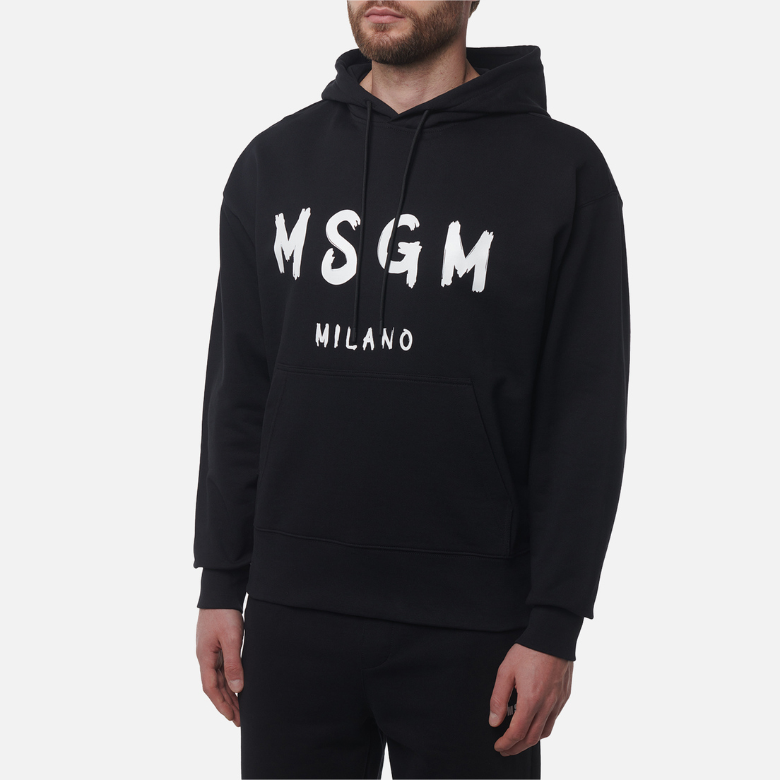 MSGM Мужская толстовка MSGM Brush Stroke Logo Print Hoodie