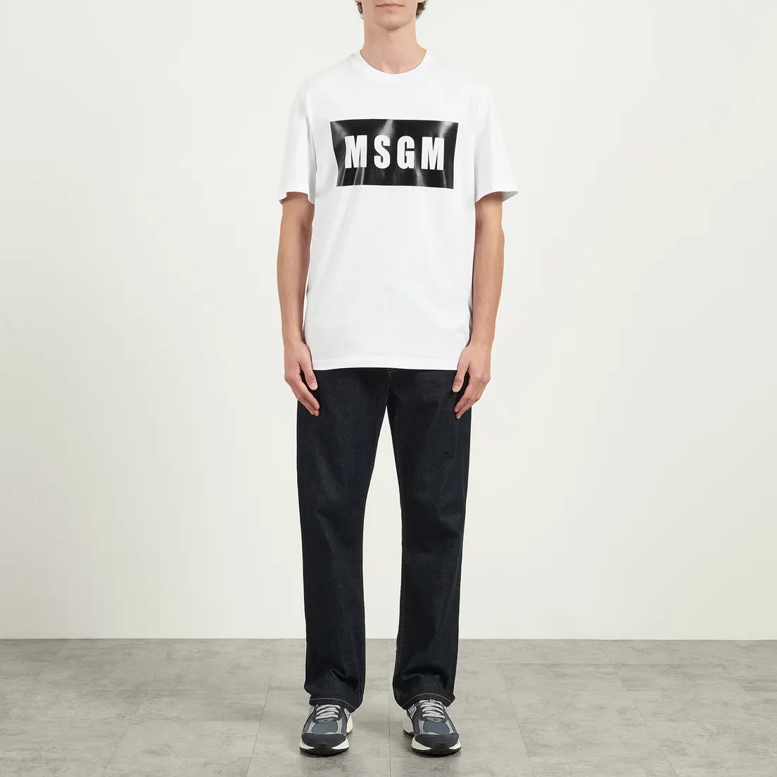 MSGM Мужская футболка Box Maxilogo