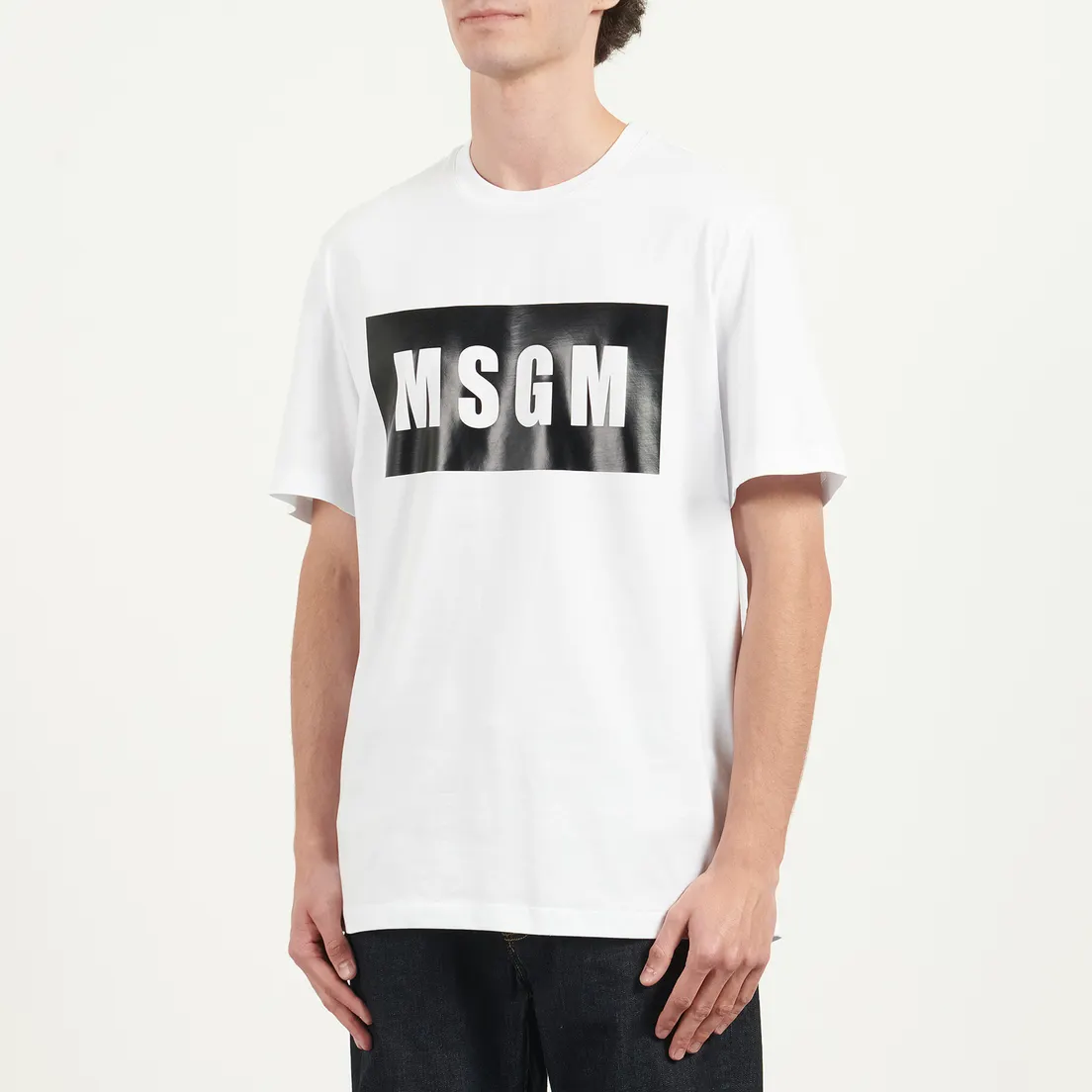 MSGM Мужская футболка Box Maxilogo