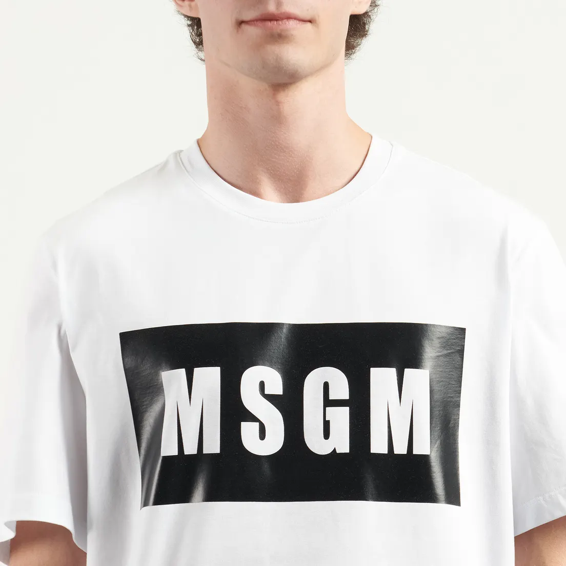 MSGM Мужская футболка Box Maxilogo