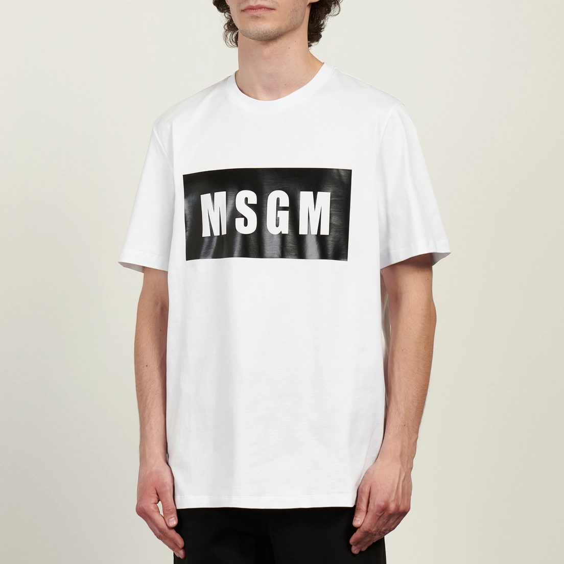 MSGM Мужская футболка Box Maxilogo