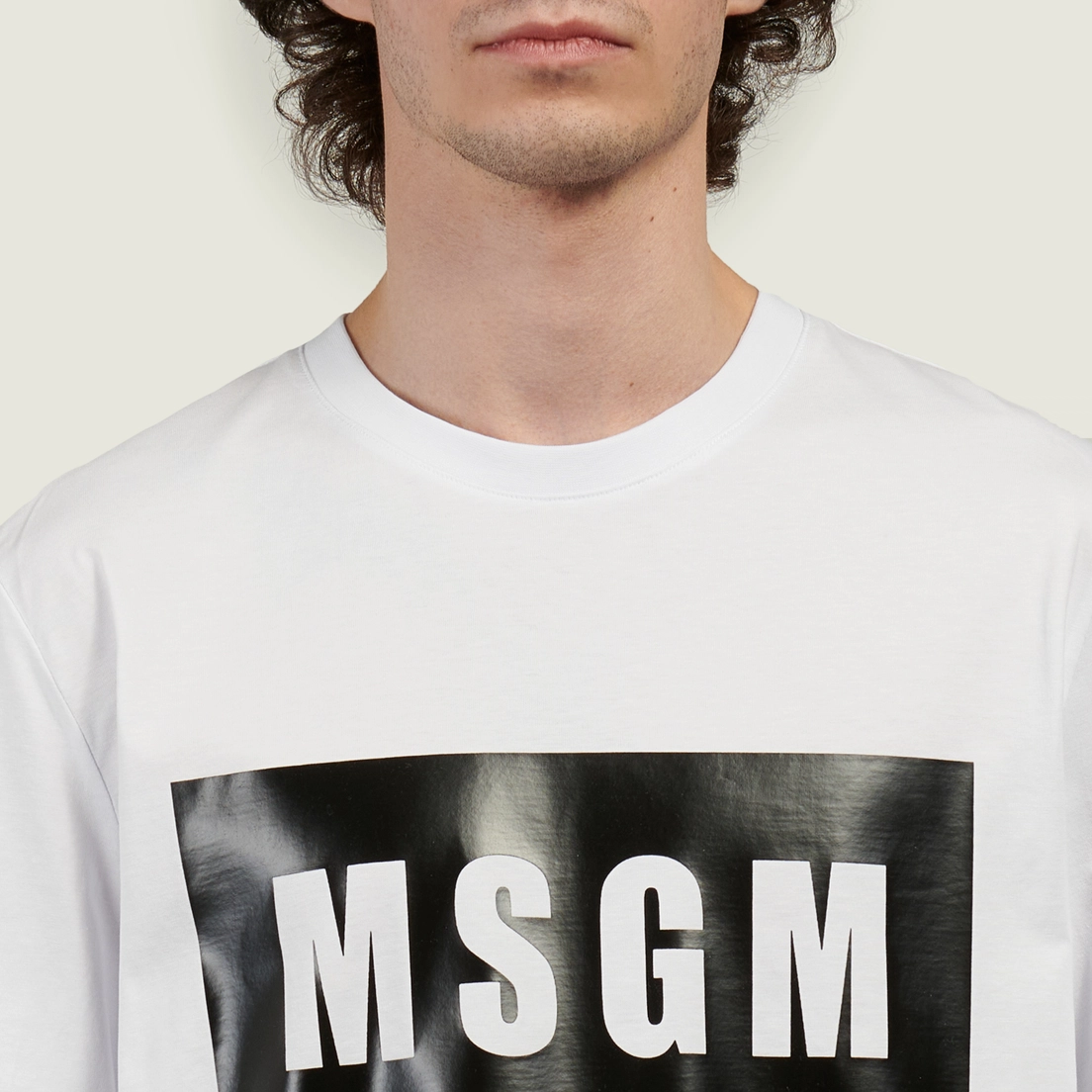 MSGM Мужская футболка Box Maxilogo