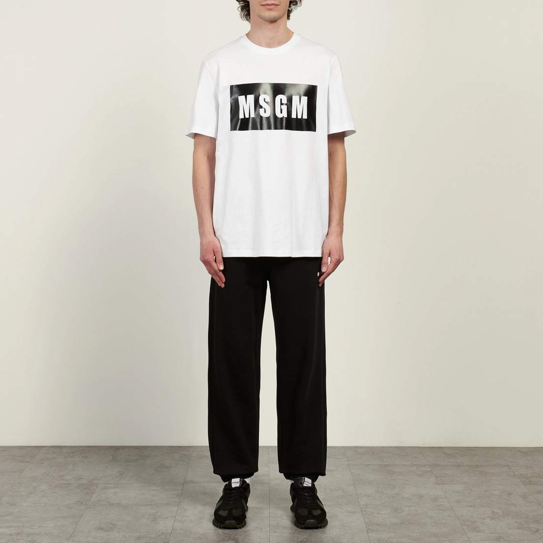 MSGM Мужская футболка Box Maxilogo