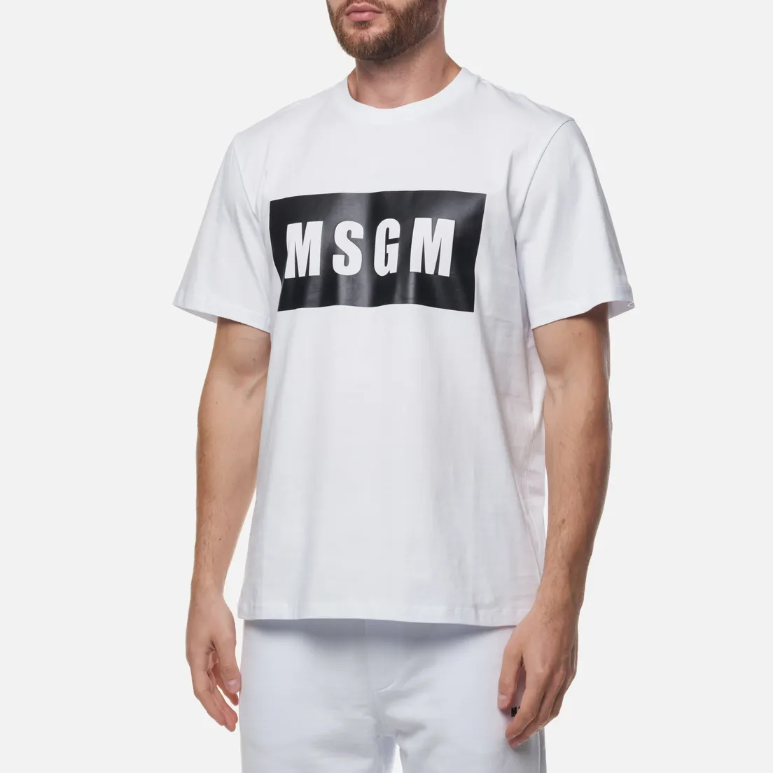 MSGM Мужская футболка Box Maxilogo