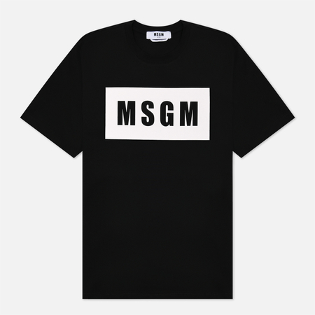 Мужская футболка MSGM Box Maxilogo, цвет чёрный, размер M