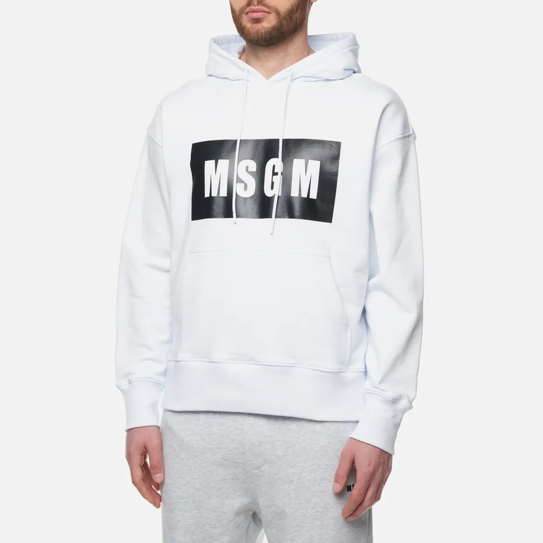 MSGM Мужская толстовка Box Maxilogo Unbrushed Hoodie