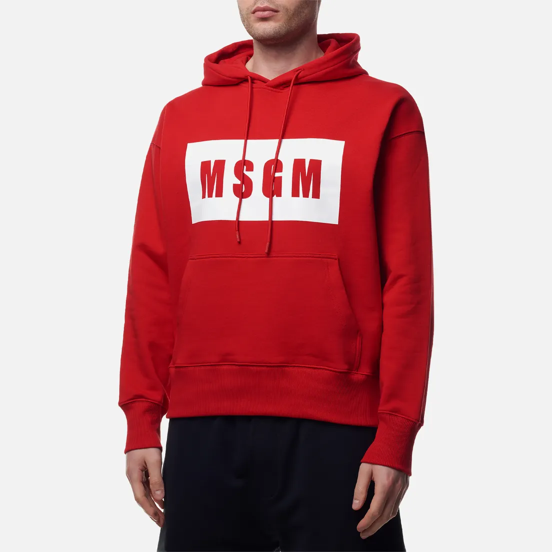 MSGM Мужская толстовка Box Maxilogo Unbrushed Hoodie