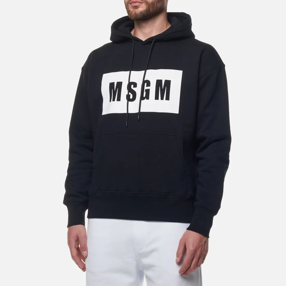 MSGM Мужская толстовка Box Maxilogo Unbrushed Hoodie