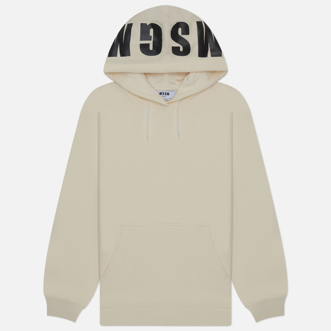 Мужская толстовка MSGM Maxilogo Brushed Hoodie, цвет бежевый