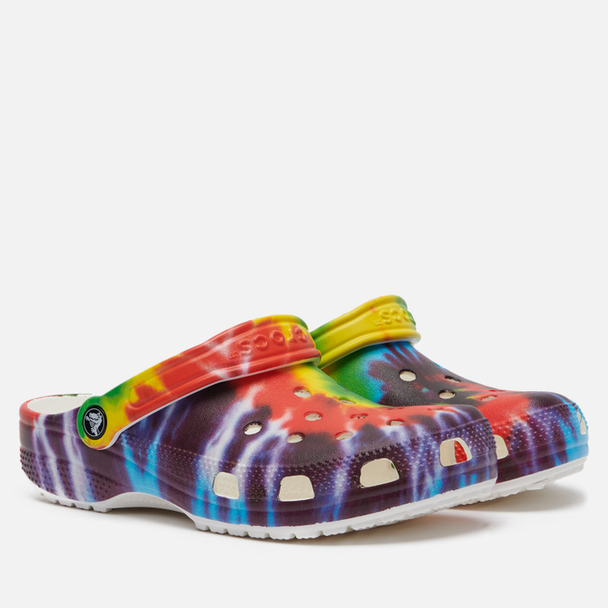Сандалии Crocs, цвет фиолетовый, размер 39-40 205453-90H Classic Tie-Dye Graphic Clog - фото 1