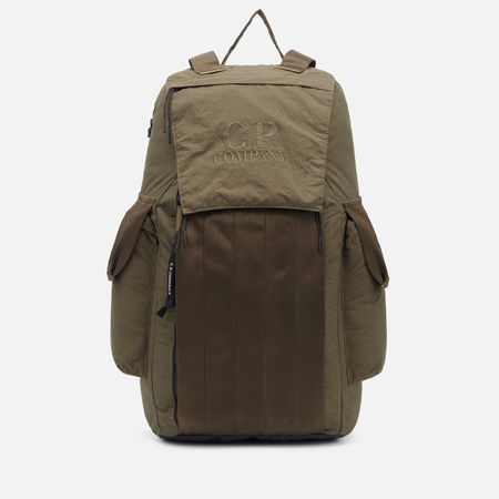 Рюкзак C.P. Company Plain Paper Touch Mixed Embroidered Logo, цвет оливковый