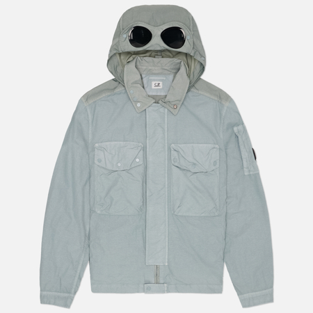 Мужская рубашка C.P. Company Flatt Nylon Mixed Goggle Overshirt, цвет голубой, размер L