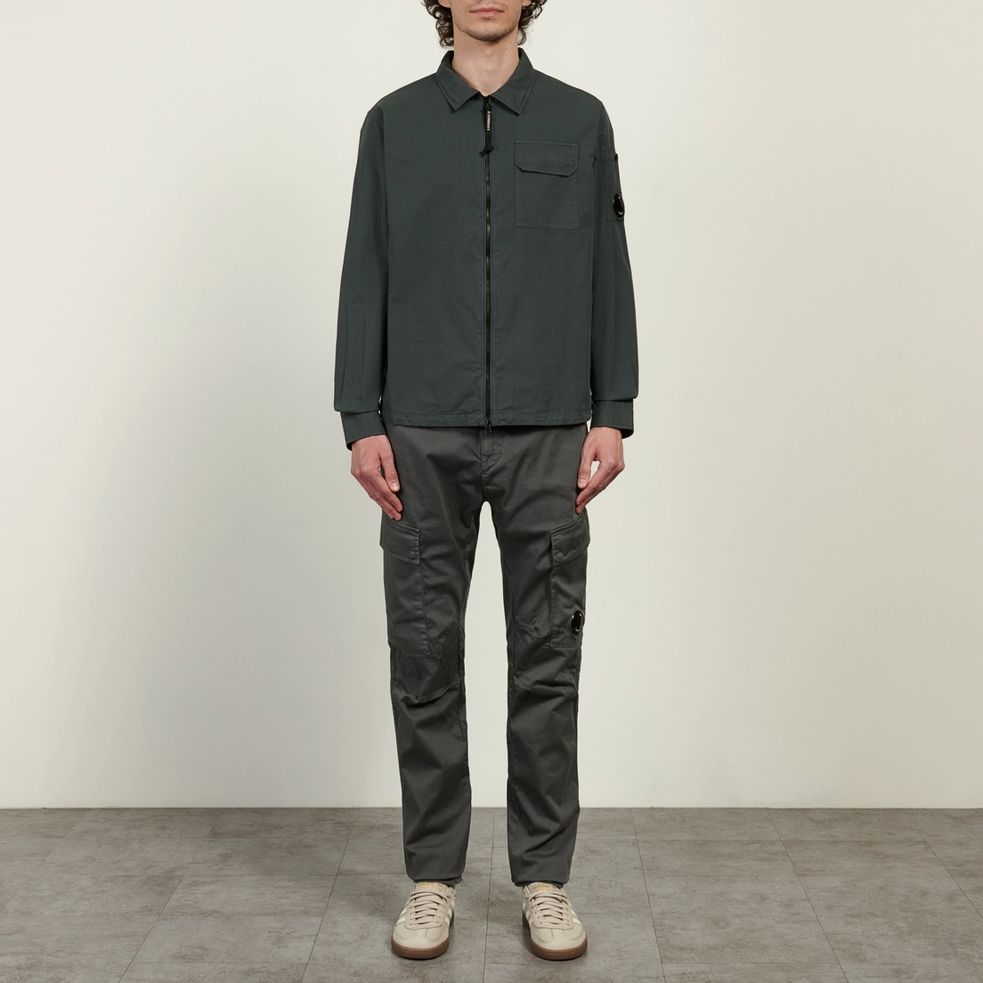 C.P. Company Мужская рубашка Organic Gabardine Zipped Lens Overshirt