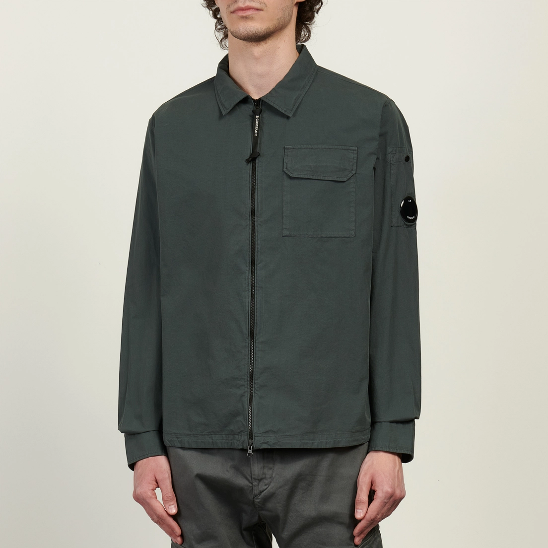 C.P. Company Мужская рубашка Organic Gabardine Zipped Lens Overshirt