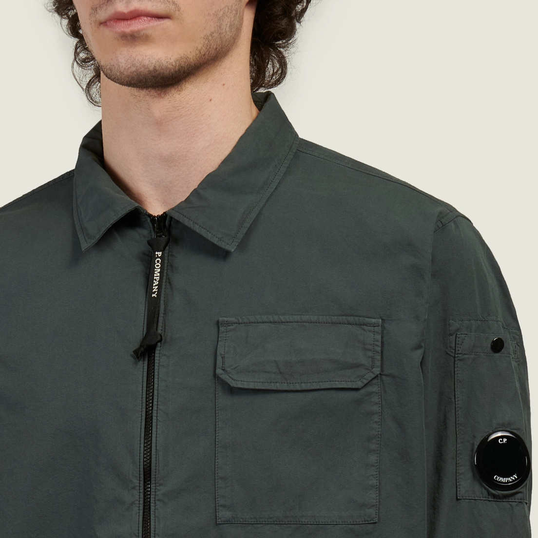 C.P. Company Мужская рубашка Organic Gabardine Zipped Lens Overshirt