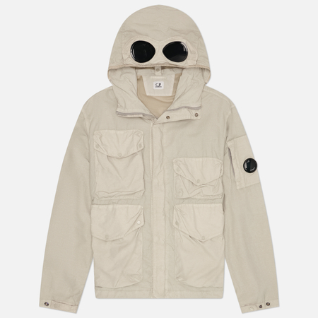 Мужская куртка ветровка C.P. Company Flatt Nylon Goggle Hooded, цвет серый, размер XXXL