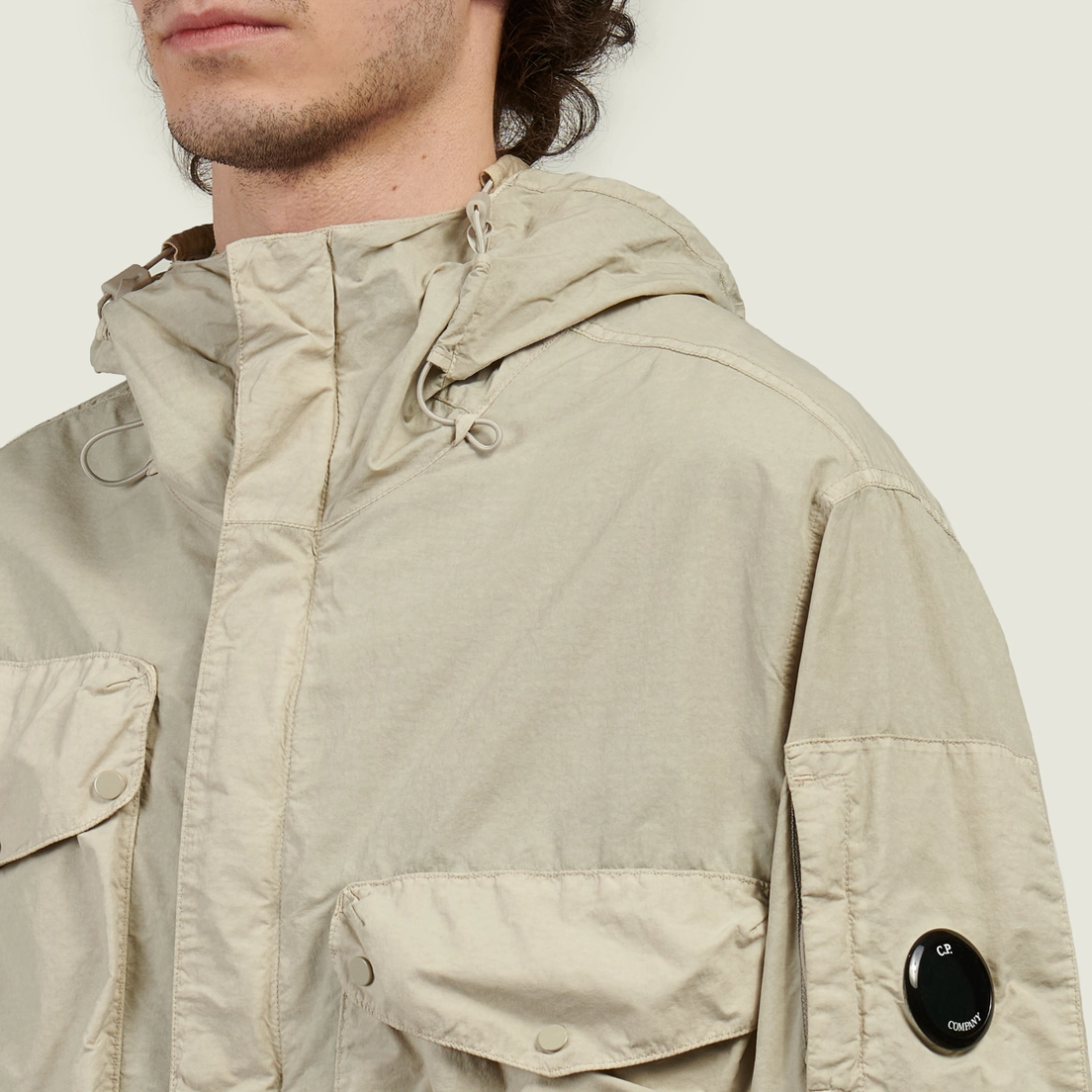 C.P. Company Мужская куртка ветровка Flatt Nylon Goggle Hooded