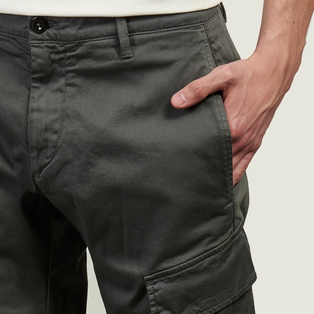 C.P. Company Мужские брюки Stretch Sateen Ergonomic Side Pockets Cargo 