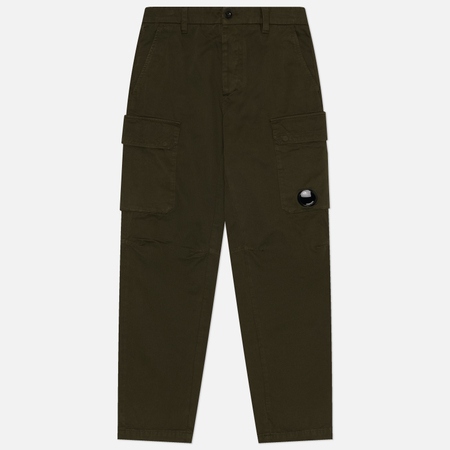 Мужские брюки C.P. Company Cotton Gabardine Loose Fit Cargo, цвет оливковый, размер 48