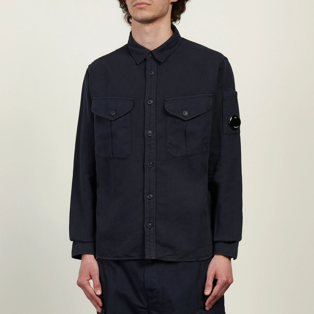 C.P. Company Мужская рубашка Cotton/Linen Button