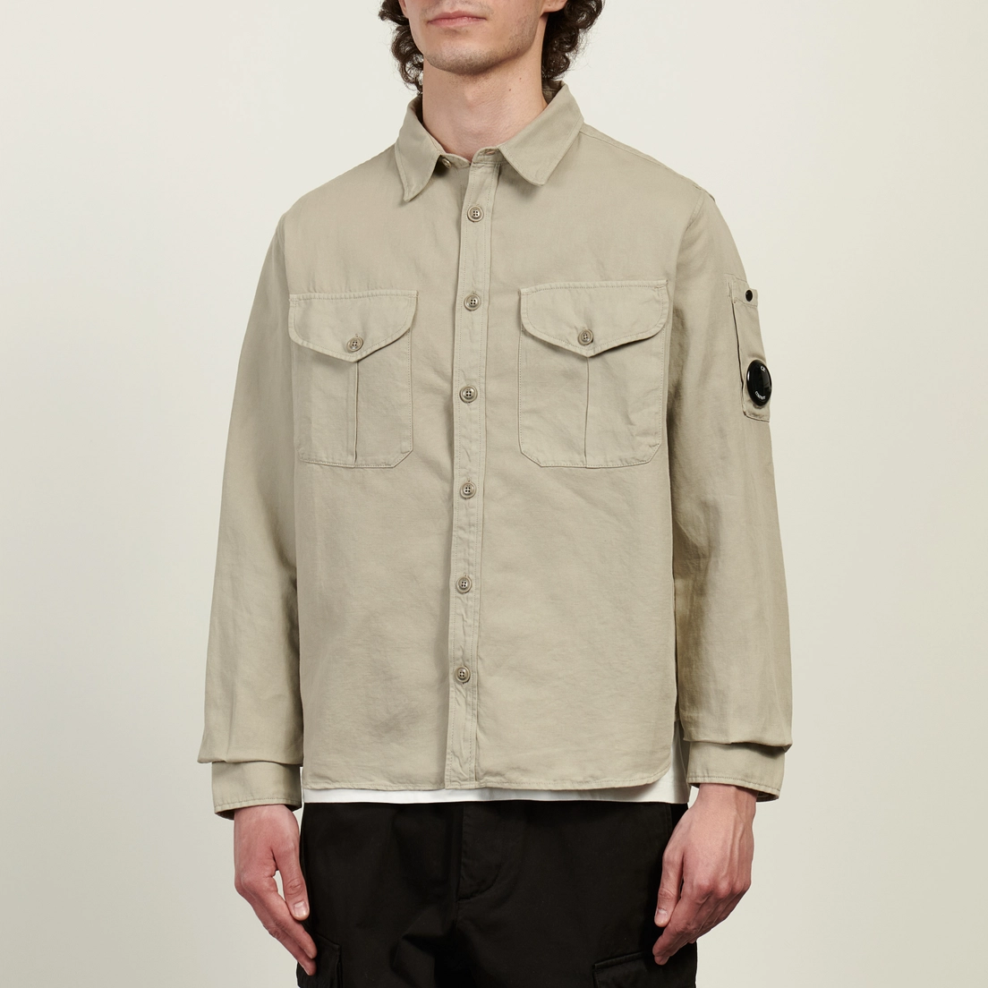 C.P. Company Мужская рубашка Cotton/Linen Button