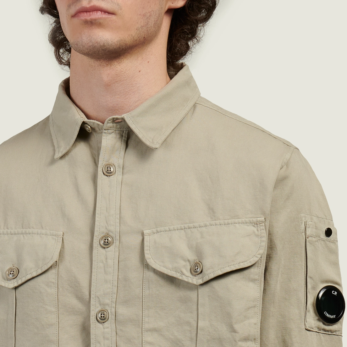 C.P. Company Мужская рубашка Cotton/Linen Button