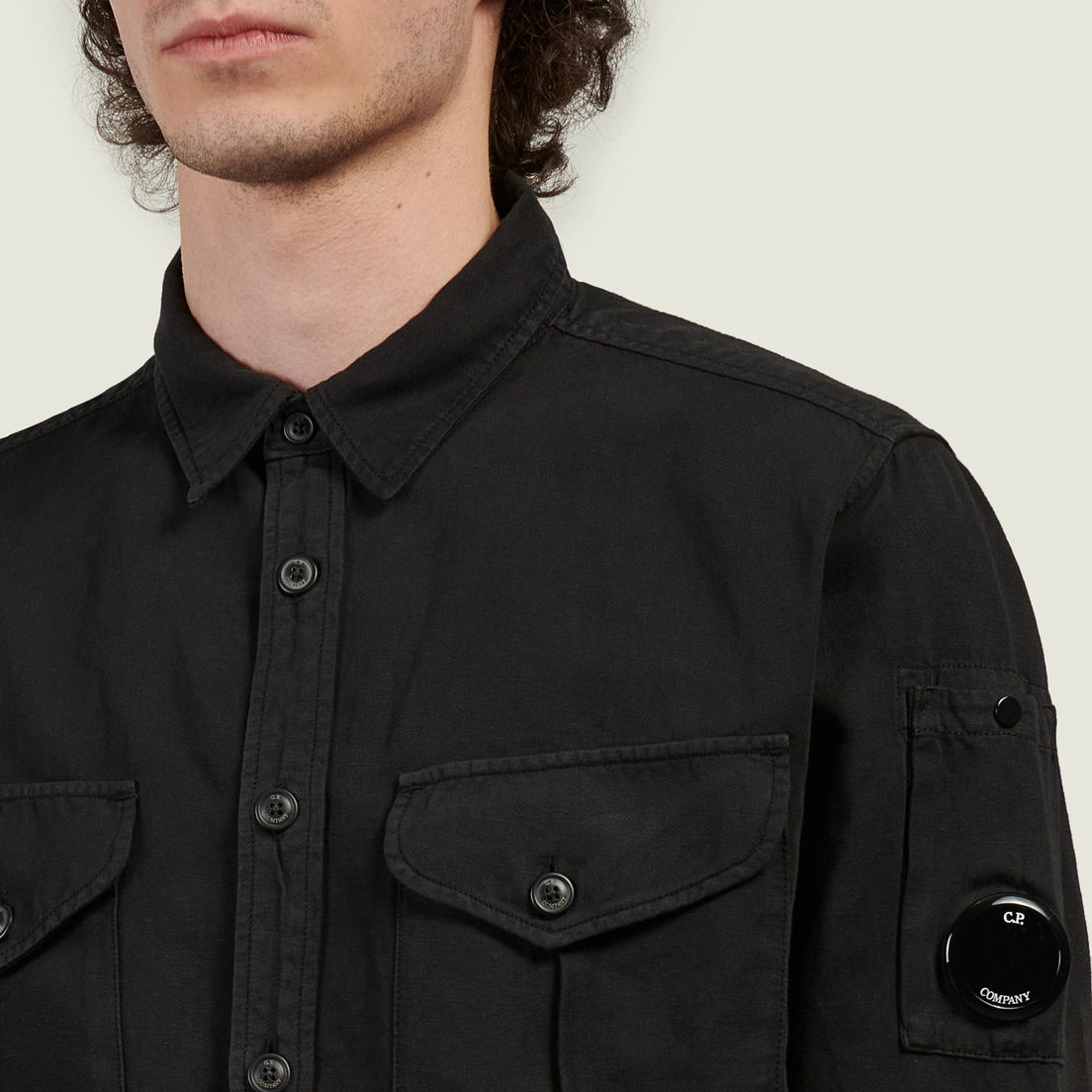 C.P. Company Мужская рубашка Cotton/Linen Button