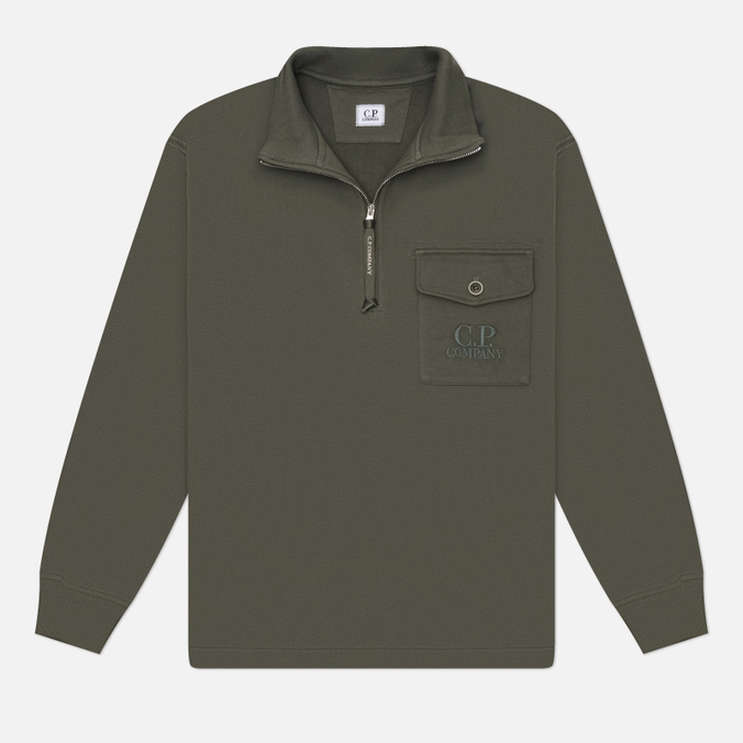 Мужская толстовка C.P. Company Diagonal Raised Fleece Half Zip Regular