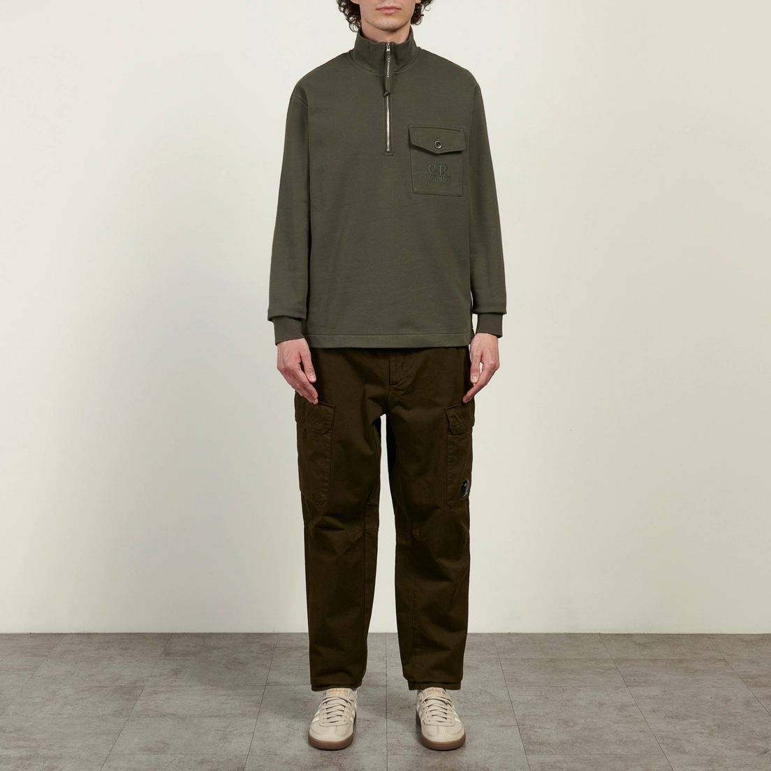 C.P. Company Мужская толстовка Diagonal Raised Fleece Half Zip Regular