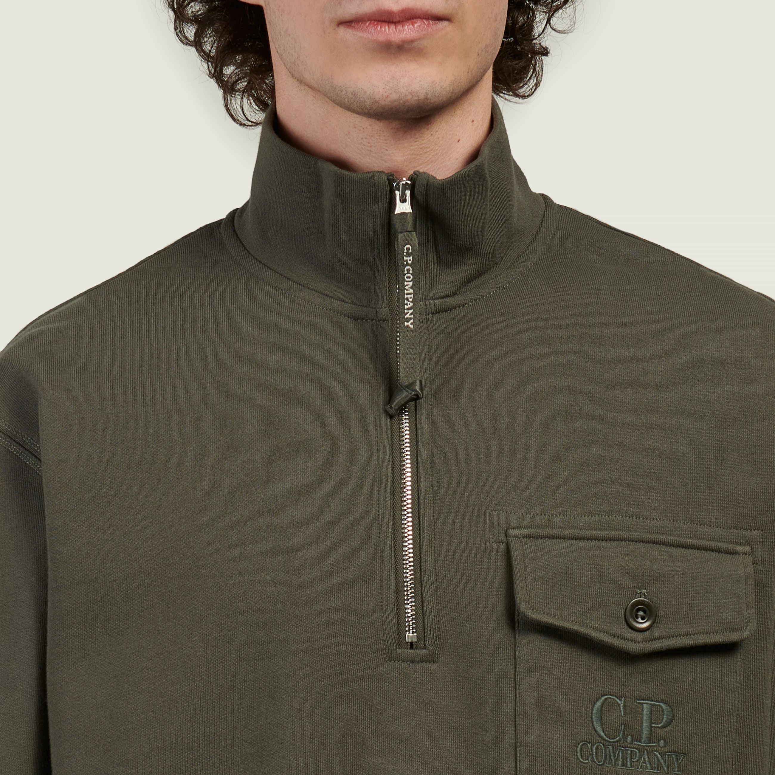 Мужская толстовка C.P. Company Diagonal Raised Fleece Half Zip