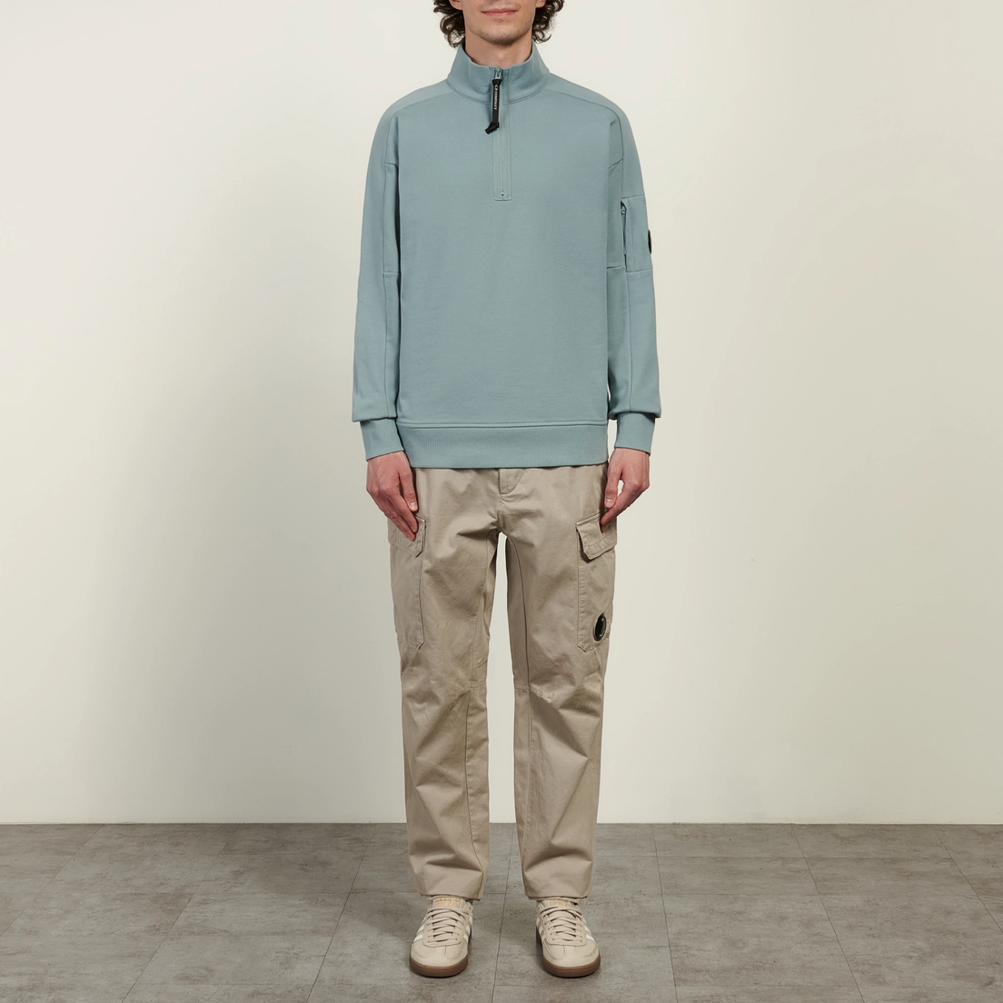 C.P. Company Мужская толстовка Diagonal Raised Fleece Half Zip Lens Regular