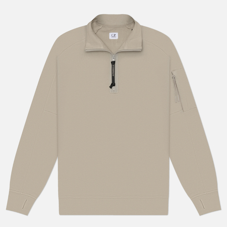 Мужская толстовка C.P. Company Diagonal Raised Fleece Half Zip Lens Regular, цвет серый, размер XXL