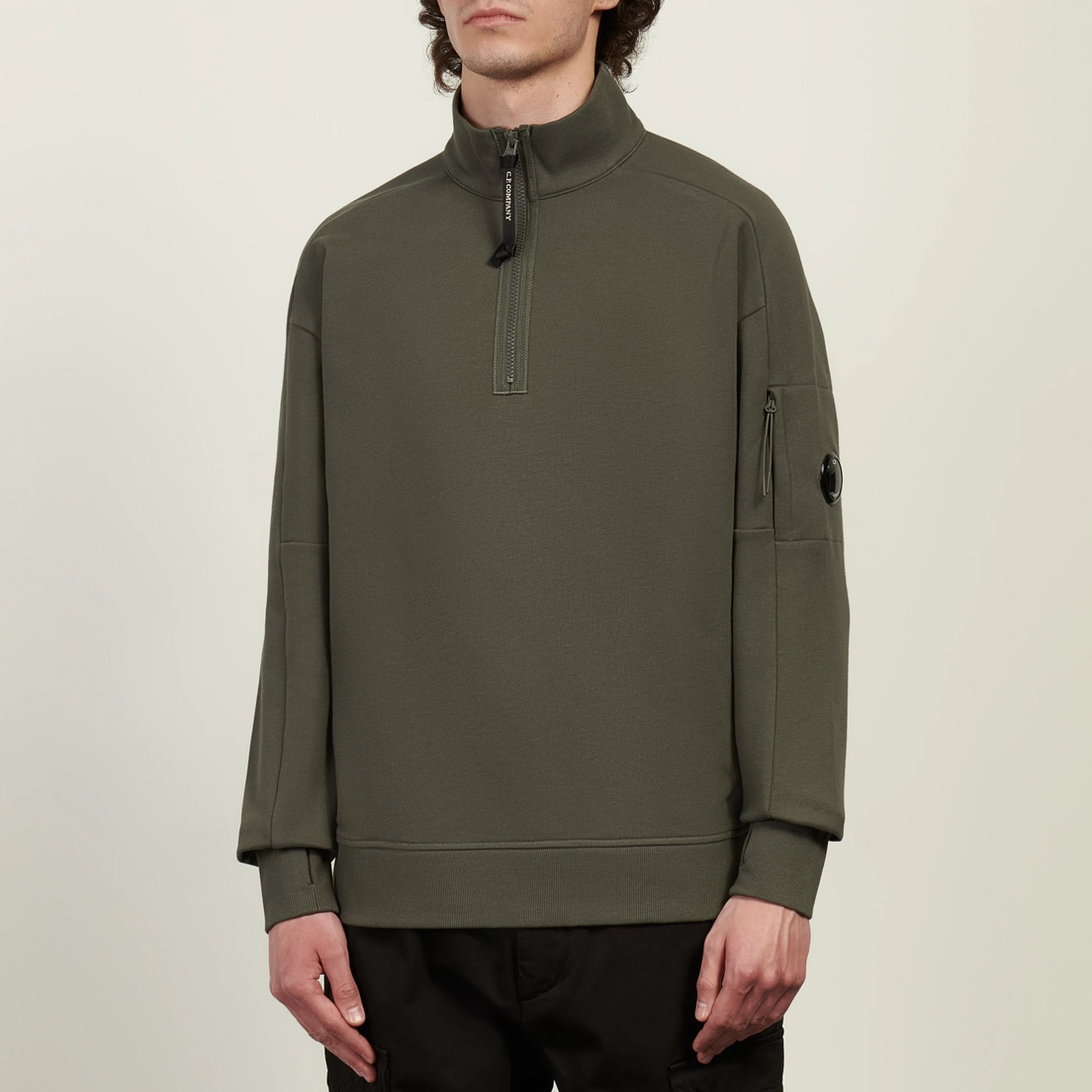 C.P. Company Мужская толстовка Diagonal Raised Fleece Half Zip Lens Regular