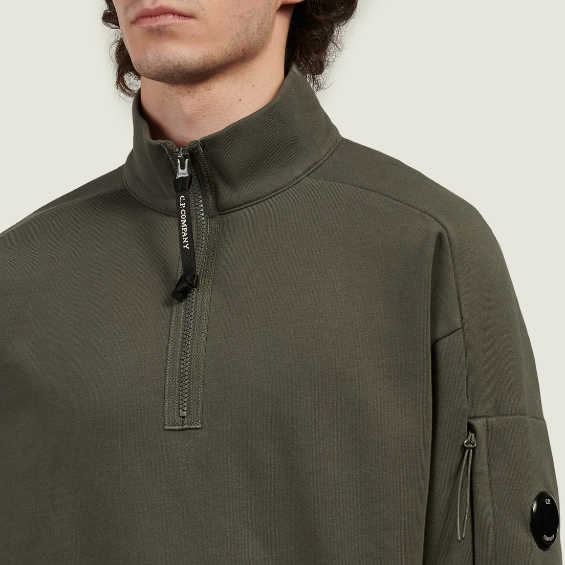 C.P. Company Мужская толстовка Diagonal Raised Fleece Half Zip Lens Regular