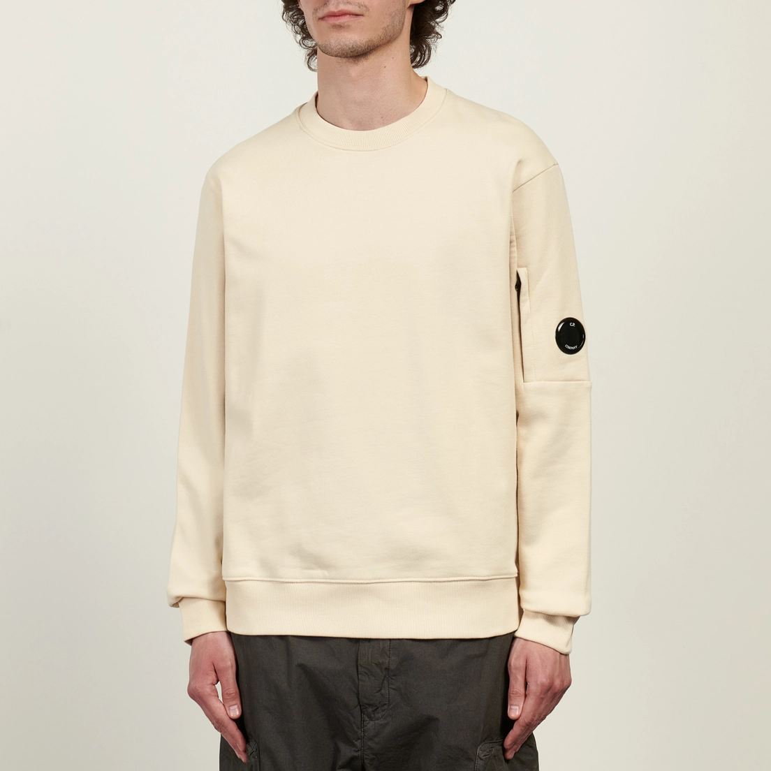 C.P. Company Мужская толстовка Diagonal Raised Fleece Crew Neck Lens Regular