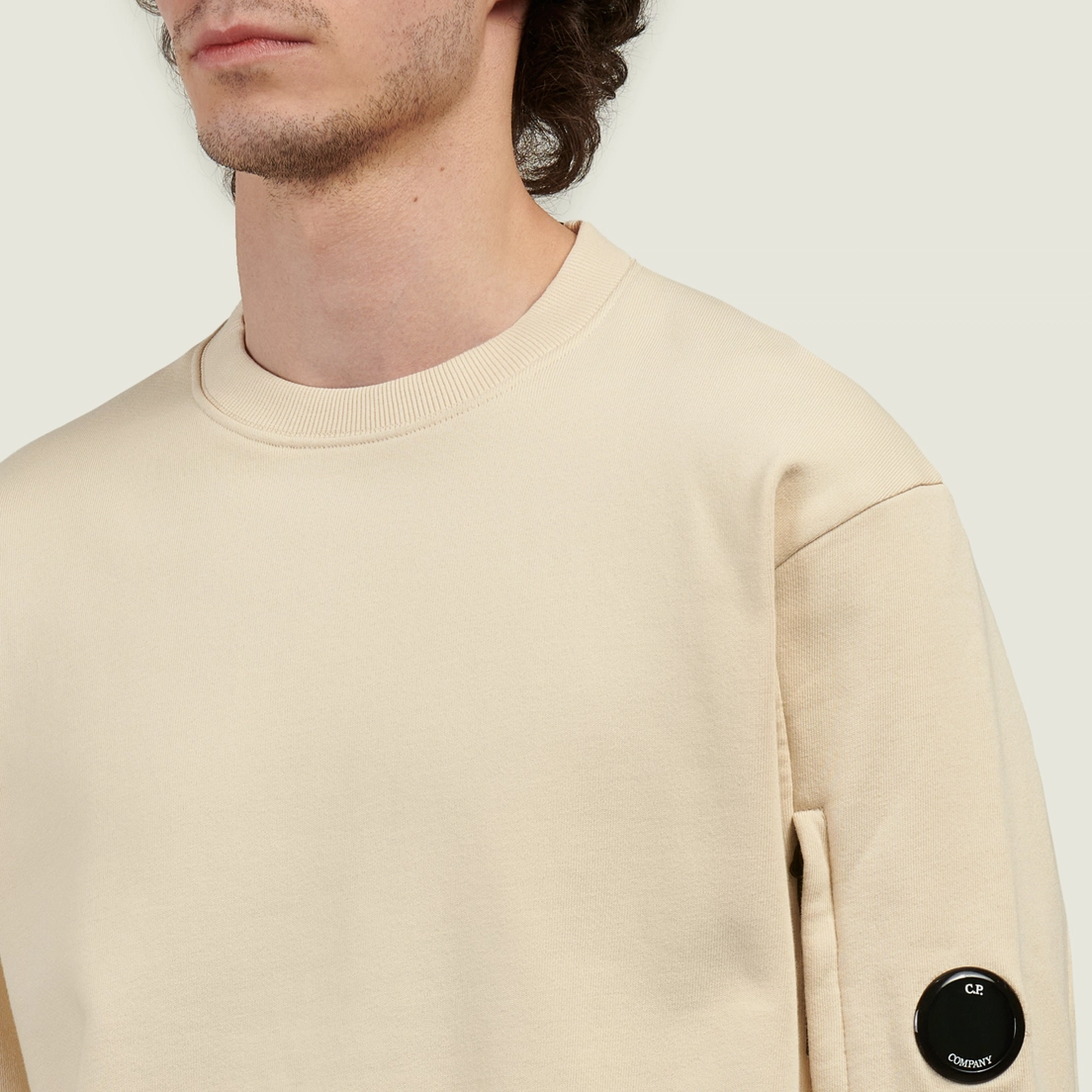 C.P. Company Мужская толстовка Diagonal Raised Fleece Crew Neck Lens Regular