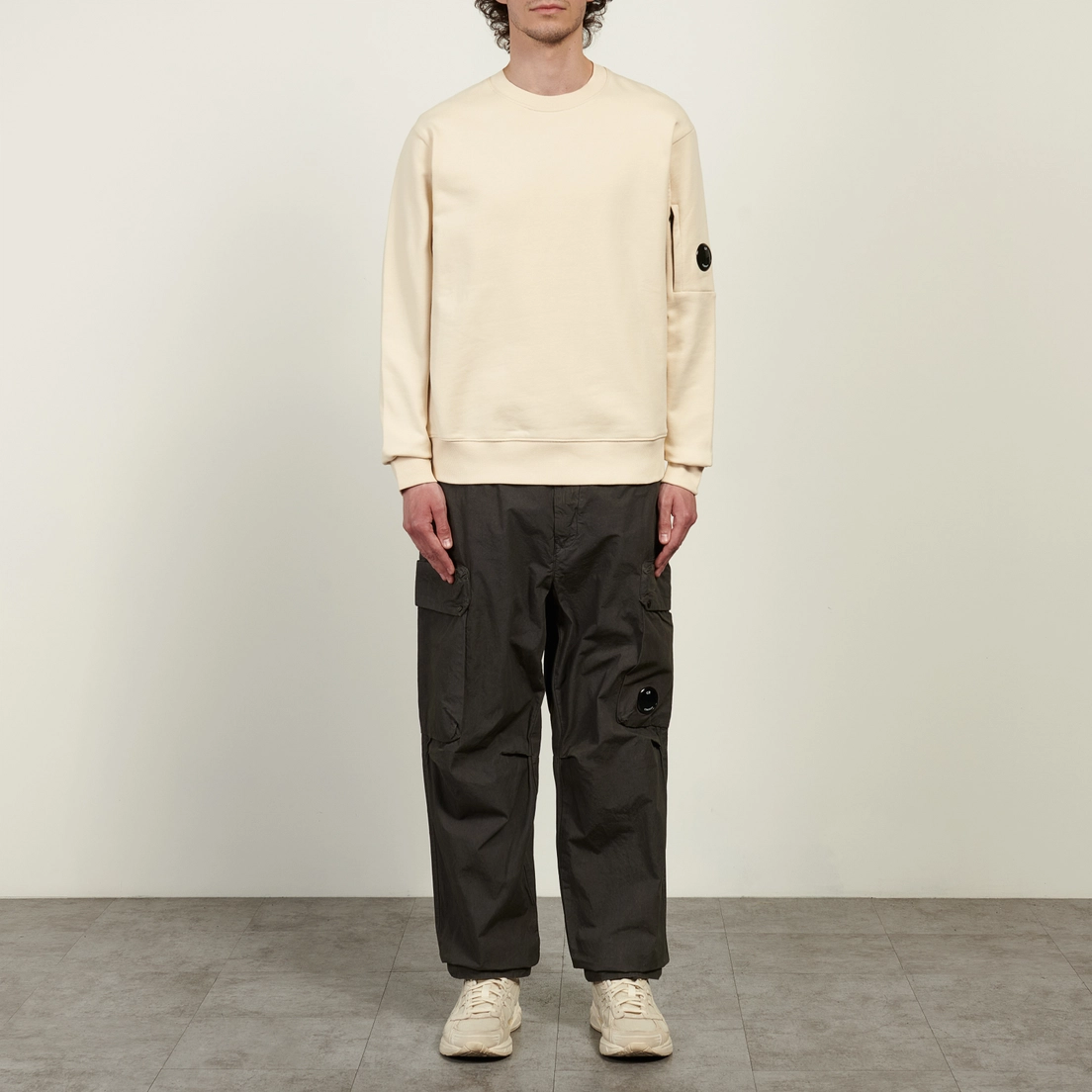 C.P. Company Мужская толстовка Diagonal Raised Fleece Crew Neck Lens Regular