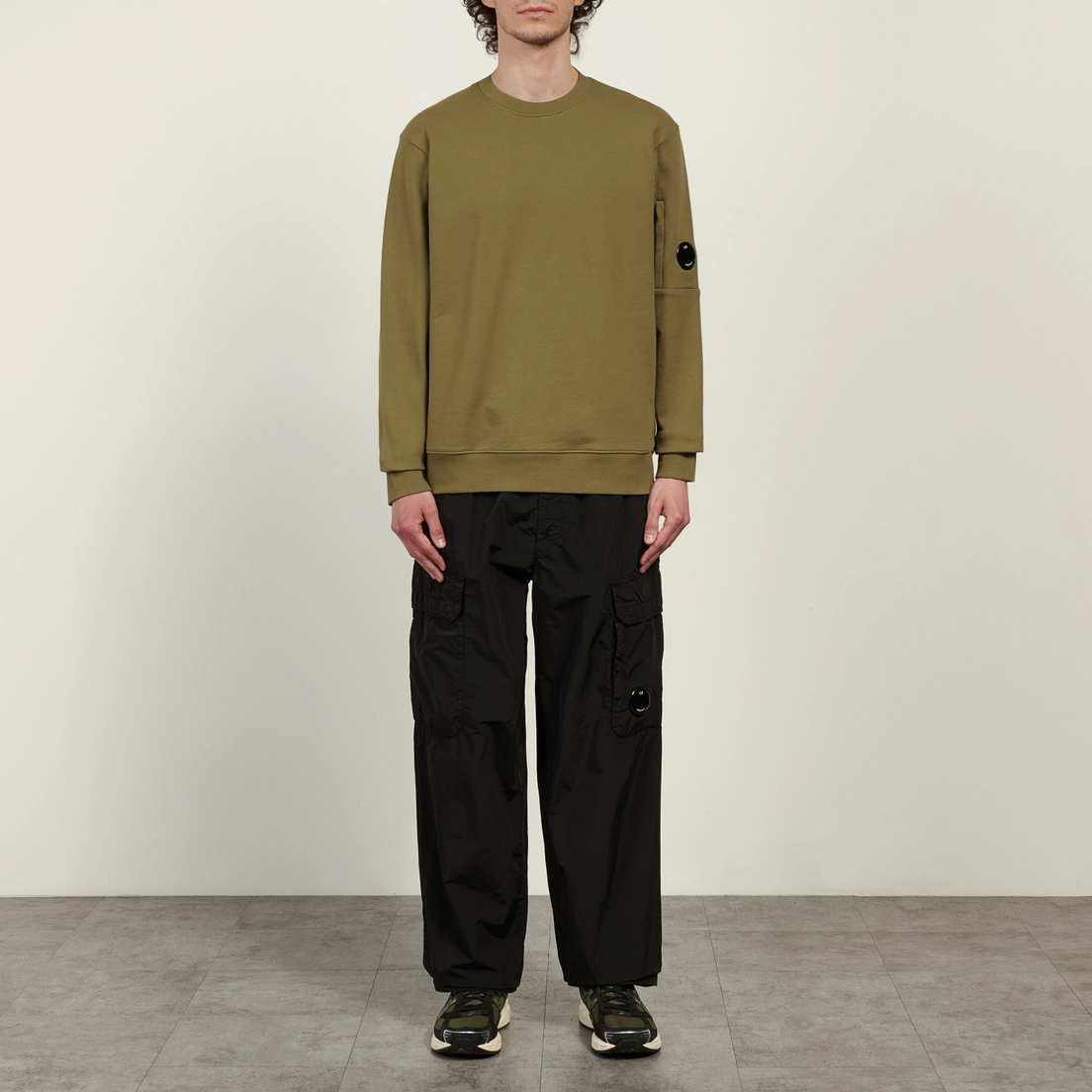 C.P. Company Мужская толстовка Diagonal Raised Fleece Crew Neck Lens Regular