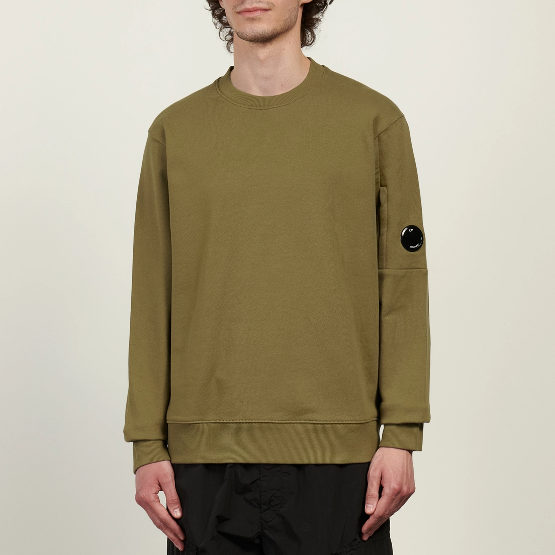 C.P. Company Мужская толстовка Diagonal Raised Fleece Crew Neck Lens Regular