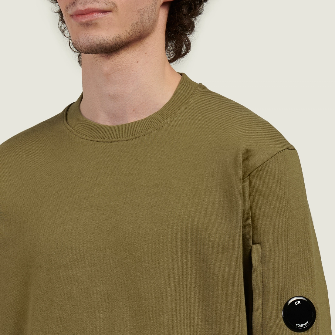 C.P. Company Мужская толстовка Diagonal Raised Fleece Crew Neck Lens Regular