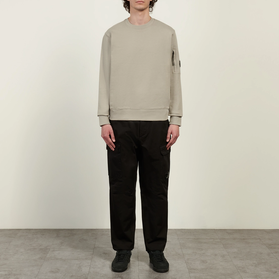 C.P. Company Мужская толстовка Diagonal Raised Fleece Crew Neck Lens Regular