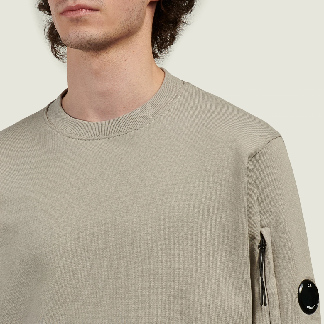 C.P. Company Мужская толстовка Diagonal Raised Fleece Crew Neck Lens Regular