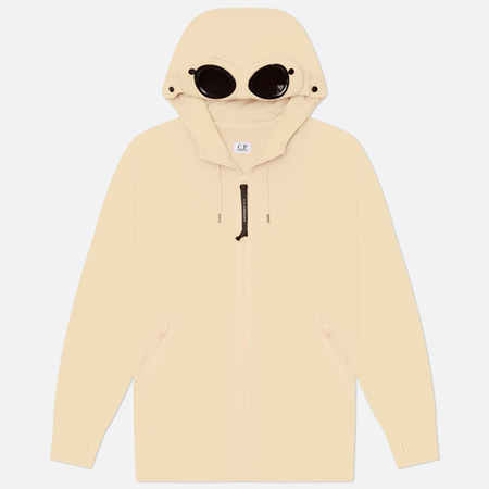 Мужская толстовка C.P. Company Diagonal Raised Fleece Goggle Hoodie Regular, цвет бежевый, размер XXL